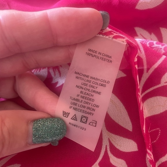 New Vince Camuto Boho Women's Pink Floral Chiffon Cardigan Duster - Picture 6 of 9